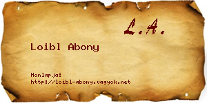 Loibl Abony névjegykártya